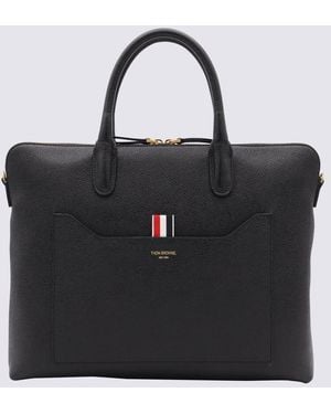 Thom Browne Leather Top Handle Bag - Black