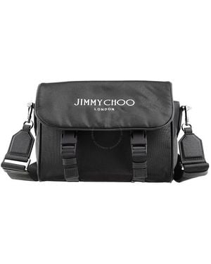 Jimmy Choo Eli Logo Print Nylon Crossbody - Black