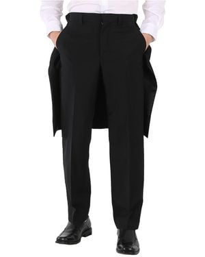 Burberry Cape Detail Tailored Pants, Brand Size 46 (Waist - Black