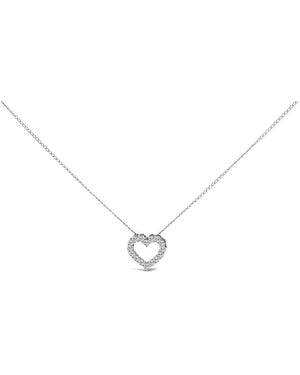 Haus of Brilliance 14K 1/2 Carat Lab Grown Diamond Heart Shape Pendant Necklace - Metallic