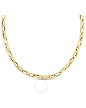 Tresorra 14K French Cable Fashion Link Chain Necklace - Metallic