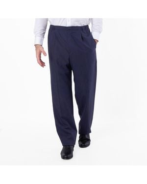 Fendi Straight-Leg Wool Trousers, Brand Size 50 (Us - Blue