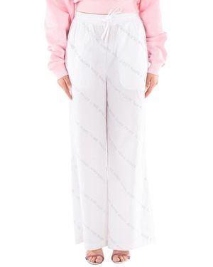 ROTATE BIRGER CHRISTENSEN Ladies Bright Comb Crystal Poplin Trousers - White