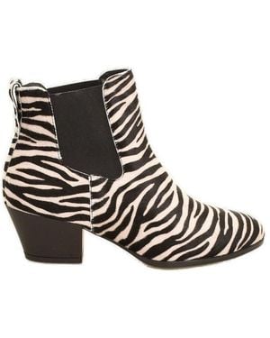 Hogan 55Mm Zebra-Print Chelsea Boots - Black