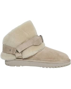 Burberry Suede And Shearling Chubby Boots, Brand Size 41 Us - Natural