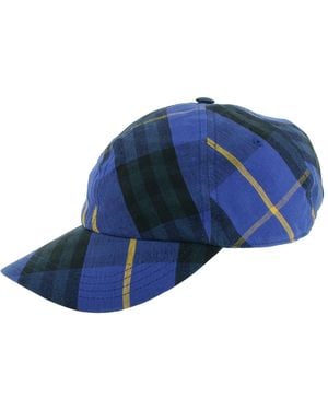 Burberry Checker Linen Baseball Cap - Blue