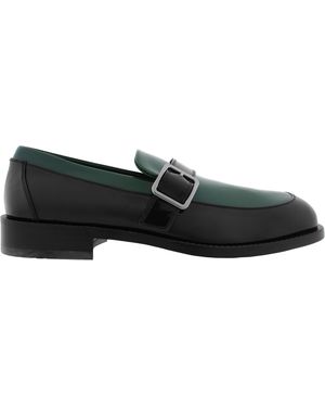 Ferragamo Patent Leather Monk-Strap Loafers - Green