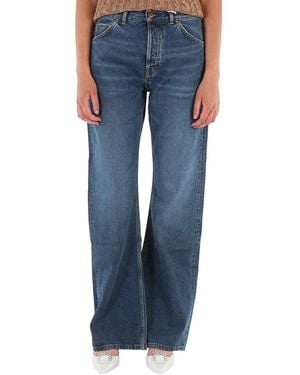 Chloé Ladies Denim Flare Pinatubo Flared Jeans, Waist - Blue