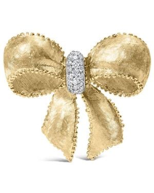 Haus of Brilliance 18K And 3/5 Cttw Diamond Bow Pin Brooch (G-H Colour, Vs1-Vs2 Clarity) - Metallic