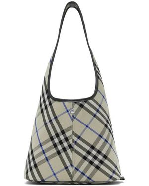 Burberry Small Check Hobo Bag - Gray