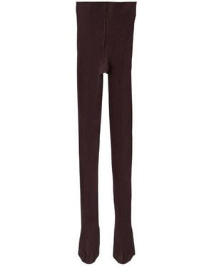 Burberry Ribbed Fine Wool Blend Tights - Purple