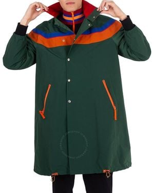 Kolor Colourblock Nylon Long Jacket, Brand Size 1 - Green