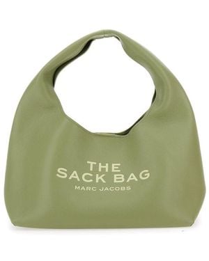 Marc Jacobs The Sack Shoulder Bag With Maxi Logo Lettering On The Front And Logo Patch On The Rear - Green