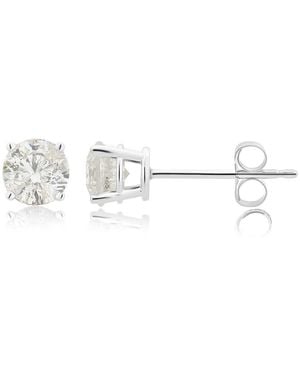 DiamondMuse 1/3 Carat Round Natural Diamond Stud Earrings - Metallic