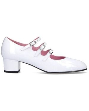 CAREL PARIS Kina Patent Leather Mary Jane Pumps, Brand Size 35 Us - White