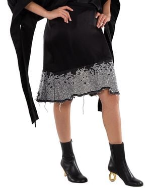 JW Anderson Ladies Glitter-Detail Asymmetric Skirt, Brand Size 10 (Us - Black