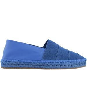 Ferragamo Denim Canvas And Leather Espadrilles - Blue