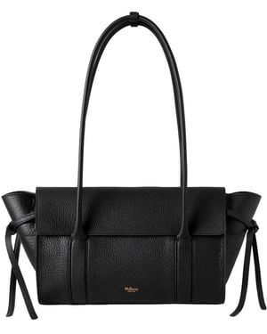 Mulberry Small Bayswater Shoulder Bag With Laminated Logo - Black