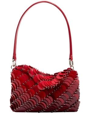 Rabanne Scallop-Appliqu Calfskin Shoulder Bag - Red