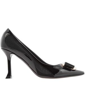 Ferragamo Ferragamo New Vara Mesh Insert Court Shoes, Size 4.5 D - Black