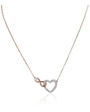Swarovski Infinity Heart Necklace, Mixed Metal Finish - Metallic