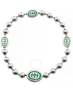 Gucci Ladies Interlocking G Enamel Boule Chain Bracelet - Blue