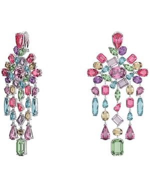 Swarovski Ladies Gema Multicoloured Clip Earrings - Blue
