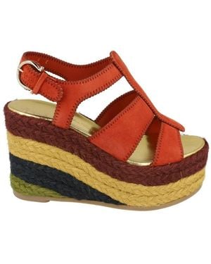 Ferragamo Renee Wedge Espadrilles - Red
