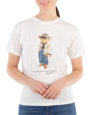 Polo Ralph Lauren Logo-Print Crew Neck Cotton T-Shirt - White
