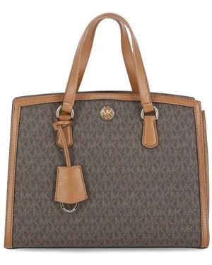 Michael Kors All-Over Logo Print Tote Bag - Brown