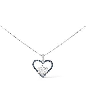 Haus of Brilliance 925 Sterling 1/10Ct Tdw Treated Diamond Heart Pendant Necklace - Metallic