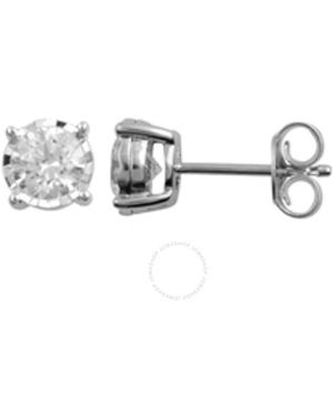 DiamondMuse Diamond Muse 1.00 Cttw 10Kt Prong Set Diamond Stud Earrings For - Metallic