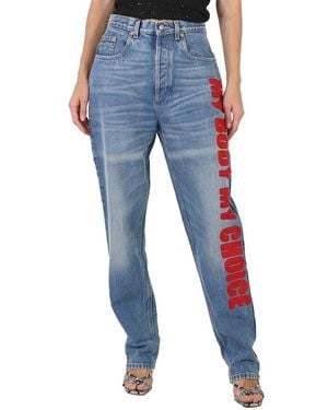Gucci My Body My Choice Straight Leg Jeans, Waist - Blue