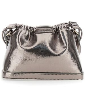 A.P.C. Metallic Shoulder Bag With Logo Lettering On The Front And Drawstring Closure - Grey