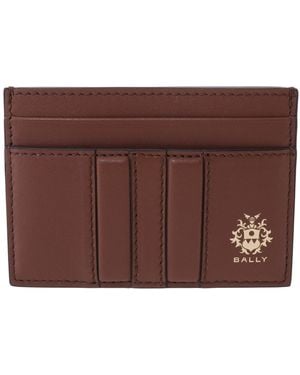 Bally Embossed Logo Leather Card Case - Brown