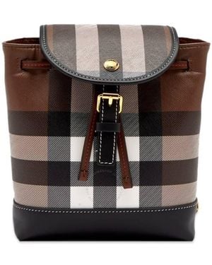 Burberry Dark Birch Giant Check Micro Backpack - Brown