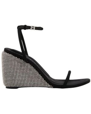 Alexander Wang Dahlia Crystal Wedge Sandals - Black