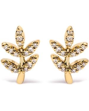 Haus of Brilliance 10K 1/10 Cttw Diamond Accented Leaf And Branch Stud Earrings (H-I Colour, I1-I2 Clarity) - Metallic