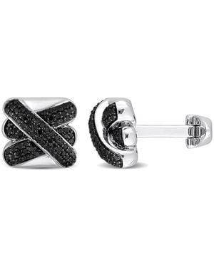 Created Forever 4/5Ct Tdw Diamond Square Crossover Cufflinks - Black