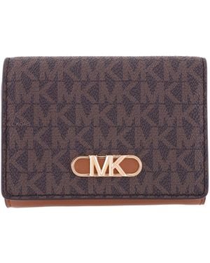 Michael Kors Signature Logo Parker Medium Tri-Fold Wallet - Purple