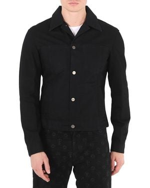 Roberto Cavalli Lucky Symbol Embroidered Cotton Denim Jacket, Brand Size 54 (Us - Black