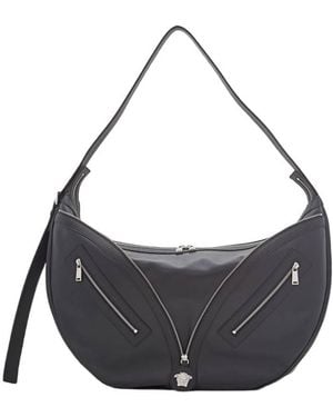 Versace Repeat Medusa Large Hobo Bag - Gray