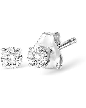 Haus of Brilliance 14K 1/2 Cttw Round Lab Grown Diamond Solitaire Stud Earrings - Metallic