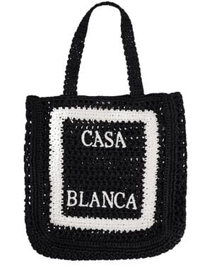 CASABLANCA Tote Bag With Logo - Black