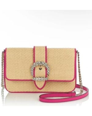 Jimmy Choo Cheri Raffia And Leather Crossbody - Natural