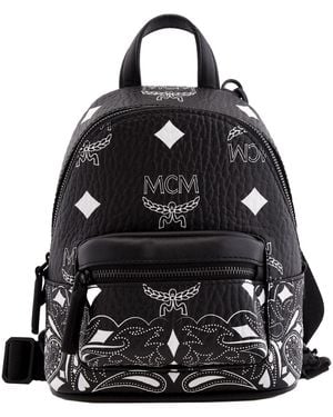MCM Stark Bandana Vi Mini Backpack - Black