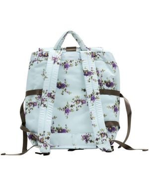Ganni Floral-Print Recycled Synthetic Backpack - Blue