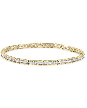 Haus of Brilliance 10K 1.0 Cttw Round Diamond Pave Link Bracelet - Metallic