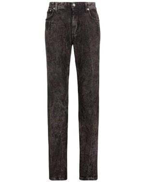 Roberto Cavalli Slim-Fit Faded Denim Jeans - Grey