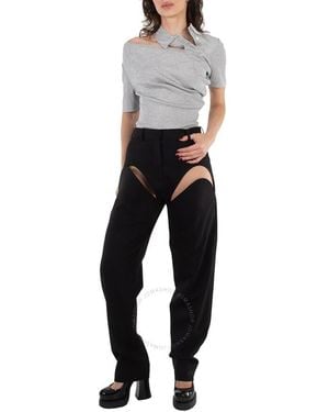 Y. Project Y Project Ladies Twisted Double Collar Polo Shirt, Brand Size 34 (Us - Black